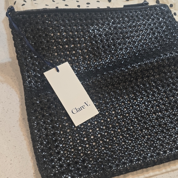 Merci Beaucoup Black Woven Clutch